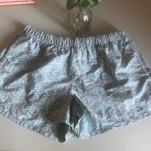 Patagonia Light Blue Patterned Women Shorts